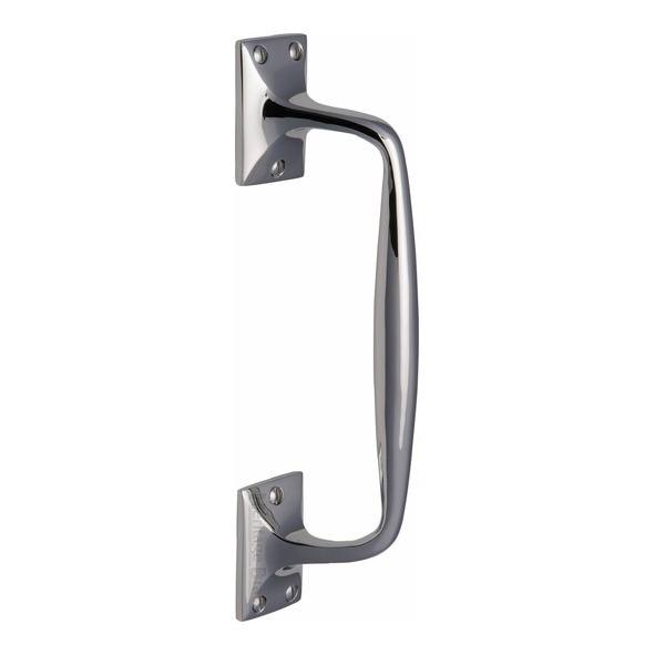V1150 253-PC • 253mm • Polished Chrome • Heritage Brass Traditional Cranked Pull Handle